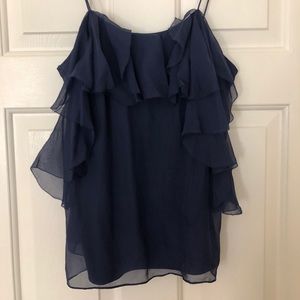 Rebecca Taylor Navy Ruffle Cami Size 6